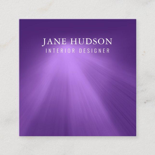 Modern Clean Elegant Design Purple Light Luxurious Square Business Card (Front)