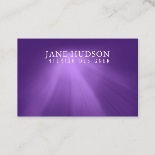 Modern Clean Elegant Design Purple Plain Luxurious Business Card (Front)