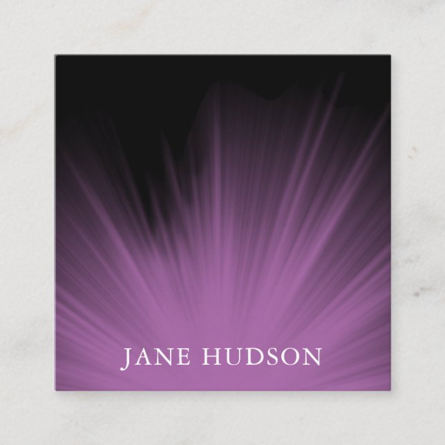 Modern Clean Elegant Design Purple Plain Luxurious Square Business Card (Front)