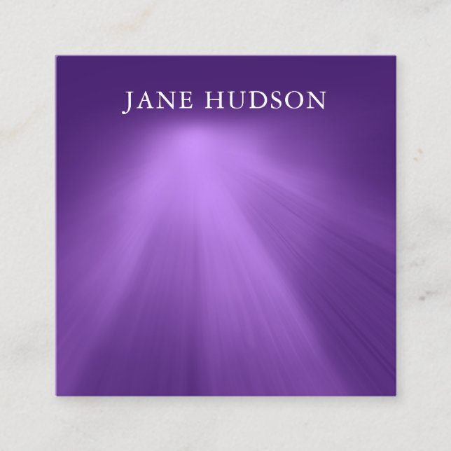 Modern Clean Elegant Design Purple Plain Luxurious Square Business Card (Front)