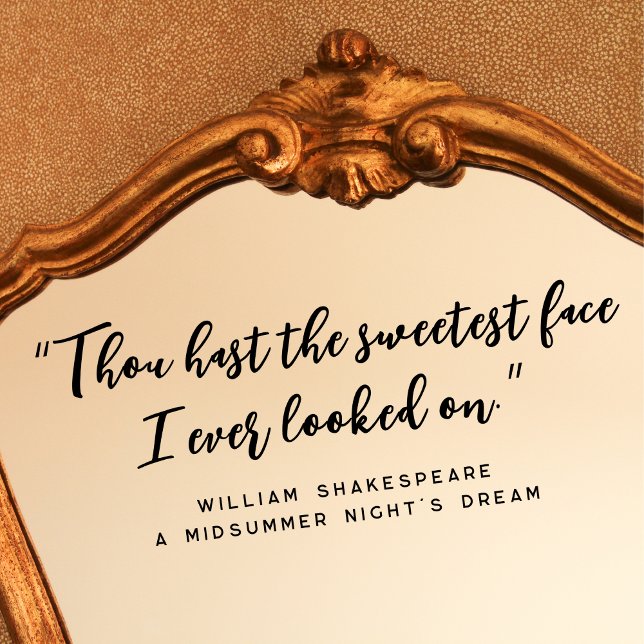 Modern Clean Elegant Script Quote Mirror Window Cling (Creator Uploaded)