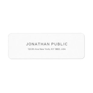 Modern Clean Elegant Template White Return Address
