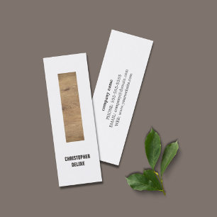Modern Clean Elegant Wood Stripe Interior Designer Mini Business Card