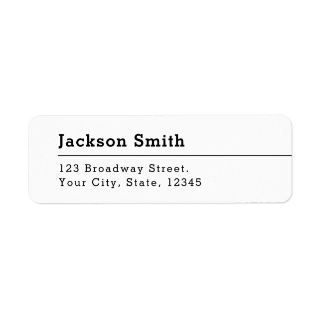 Modern Clean Minimalist return address Label (Front)