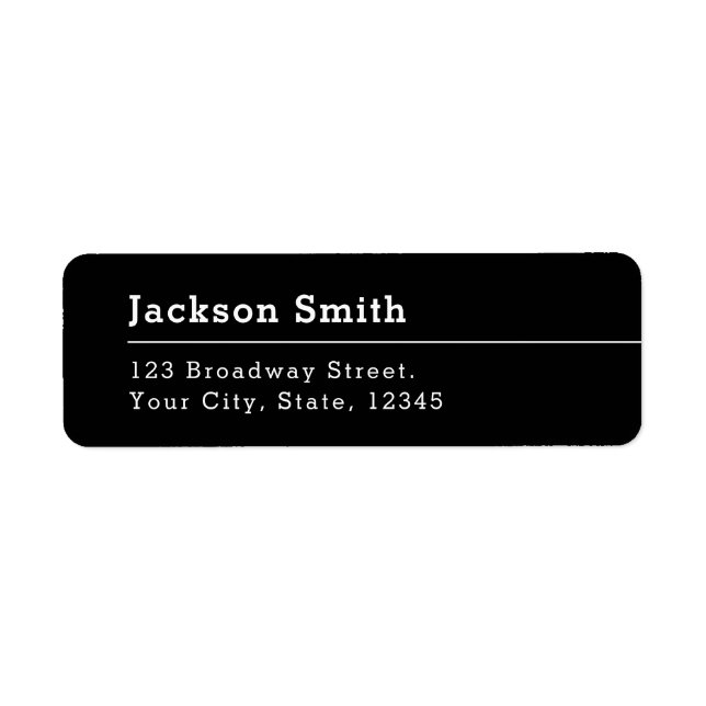 Modern Clean Minimalist return address Label (Front)
