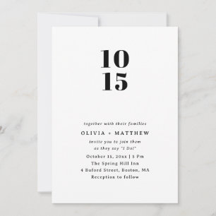 Modern Clean Minimalist Wedding   Photo + QR Code Invitation