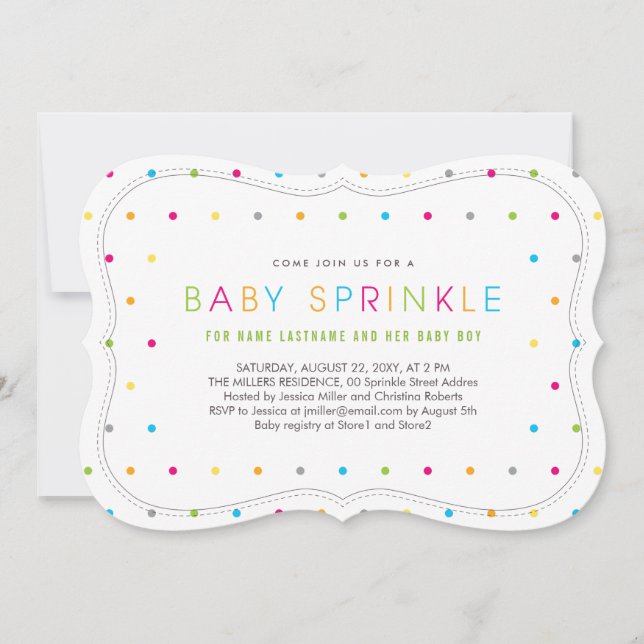 Modern Clean Neutral Baby Sprinkle Invite Bracket (Front)