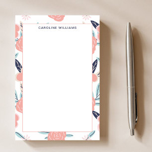 Modern Clean Pink Flowers Floral Girly Stylish Post-it Notes