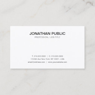 Modern Clean Plain Professional Sophisticated Business Card