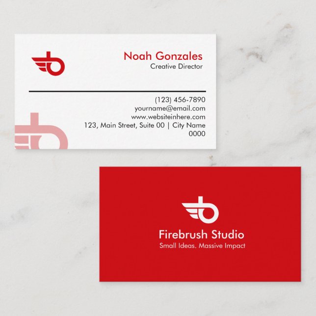 Modern Clean Professional Minimal Creative Studio Business Card (Front/Back)