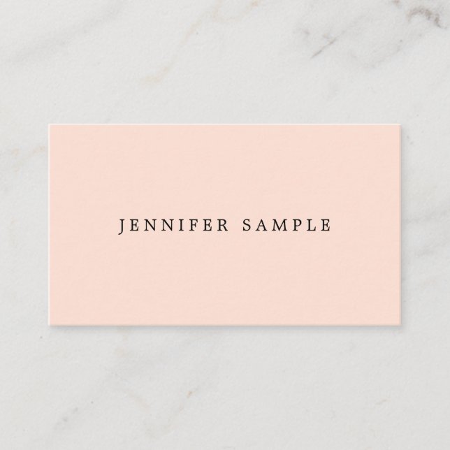 Modern Clean Template Elegant Pink Cream Colour Business Card (Front)