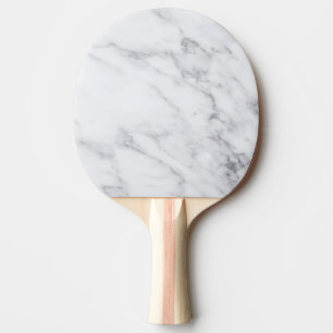Modern Clean White Marble Stone Simple Ping Pong Paddle