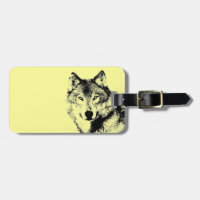 Modern Clean Yellow Wolf Customise Luggage Tag