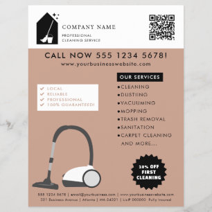Modern Cleaning Cleaner Services Logo Terracotta Flyer