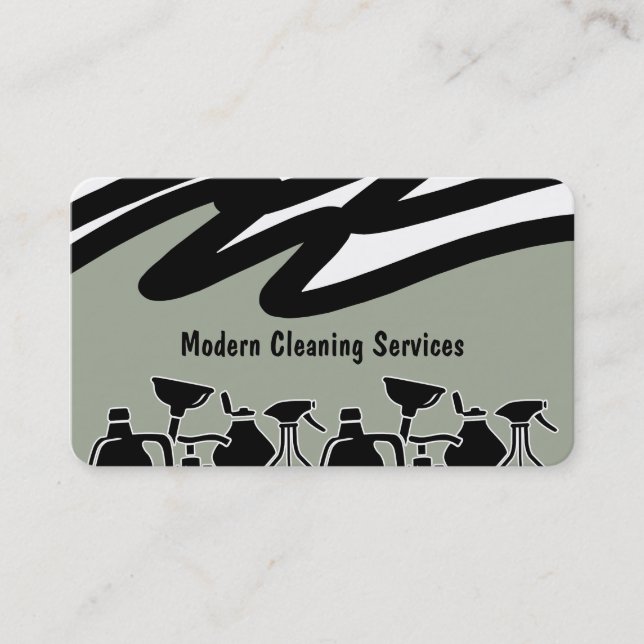 Modern Cleaning Service Business Card (Front)