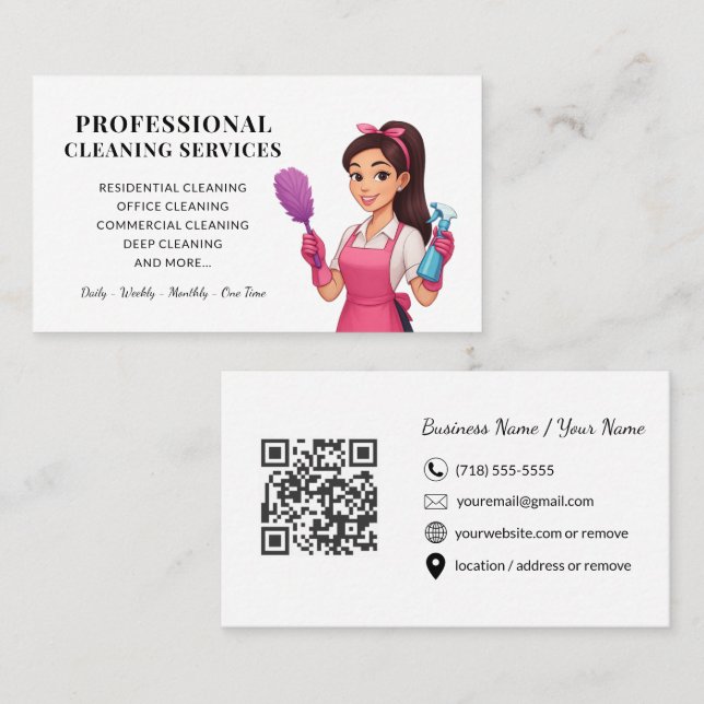 Modern Cleaning Service Business Card (Front/Back)