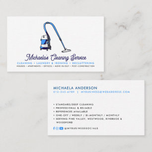 Modern Cleaning Service Social Media Business Card