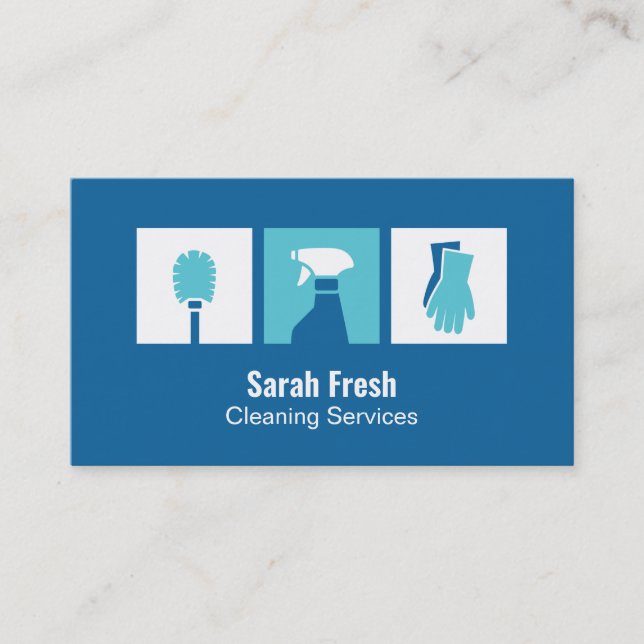 Modern Cleaning Services And Disinfection Business Card (Front)