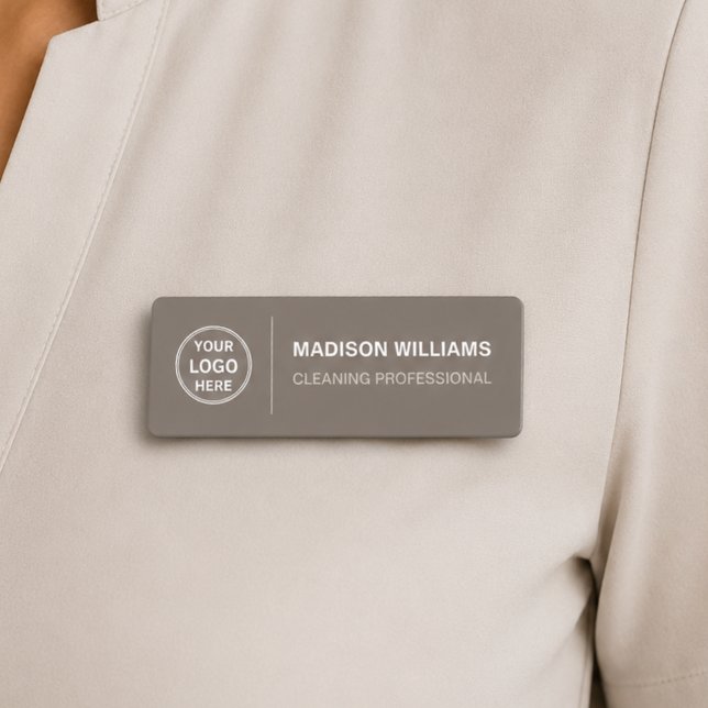 Modern Cleaning Services Logo Taupe Name Tag (Modern Cleaning Services Logo Taupe Name Tag)