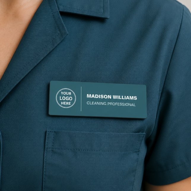 Modern Cleaning Services Logo Teal Name Tag (Modern Cleaning Services Logo Teal Name Tag)