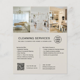 Modern Cleaning Services QR Business Flyer