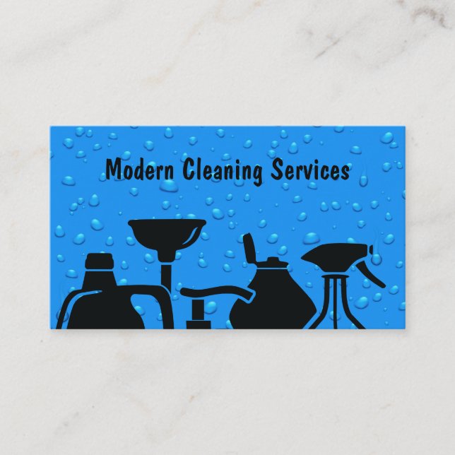 Modern Cleaning Services Unque Design Business Card (Front)