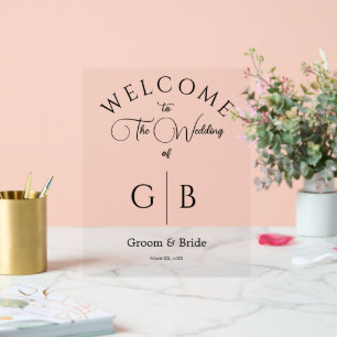Modern Clear Acrylic Wedding Welcome Sign Design