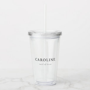 Modern Clear Minimal Maid Of Honour Acrylic Tumbler