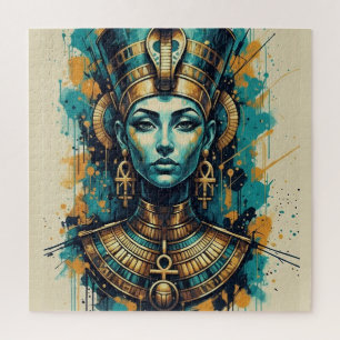 Modern Cleopatra – Abstract Liquid Colors Art  Jigsaw Puzzle
