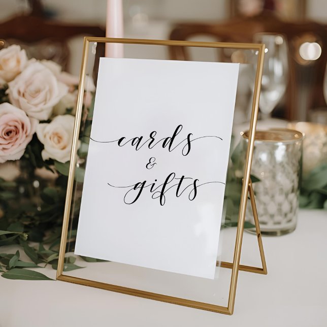 Modern Clligraphy Wedding Cards and Gifts Sign (Creator Uploaded)