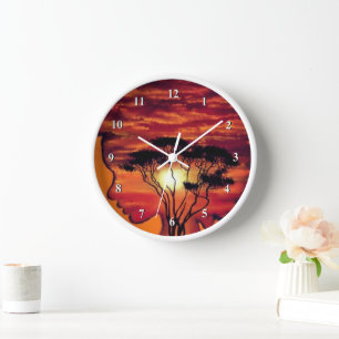 Modern Clock Africa Sunset Night Desire Fantasy