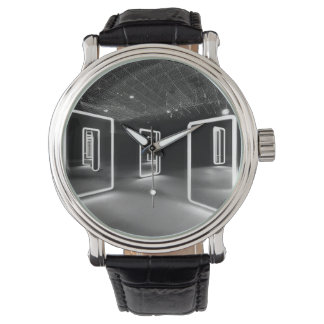 Modern clock with mirrors. watch