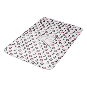 Modern Closed Eyes Dot Geometric Triangle Monogram Bath Mat
