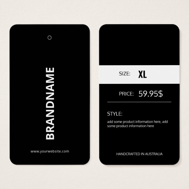 Modern Clothing Price Hang Tag (Front & Back)
