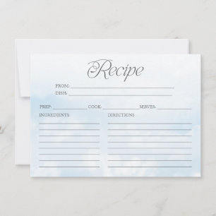 Modern Cloud Bridal Shower Recipe Card