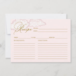 Modern Cloud Bridal Shower Recipe Card