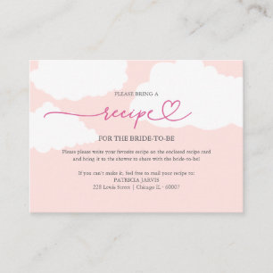 Modern Cloud Bridal Shower Recipe Request Enclosure Card