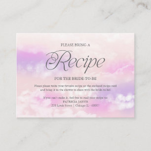 Modern Cloud Bridal Shower Recipe Request Enclosure Card