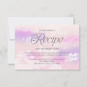 Modern Cloud Bridal Shower Recipe Request Invitation