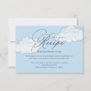 Modern Cloud Bridal Shower Recipe Request Invitation