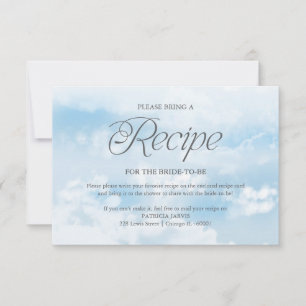 Modern Cloud Bridal Shower Recipe Request Invitation