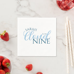 Modern Cloud nine simple script bridal shower Napkin