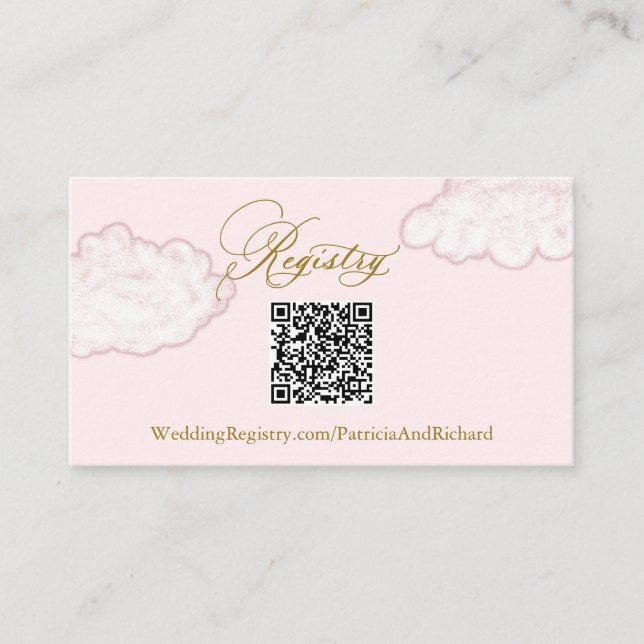 Modern Cloud QR Code Registry Enclosure Card (Front)