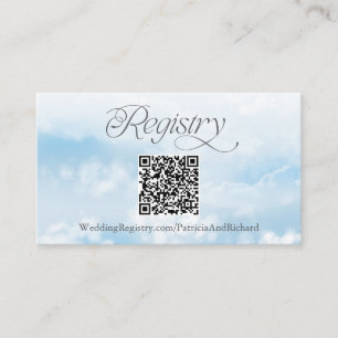 Modern Cloud QR Code Registry Enclosure Card