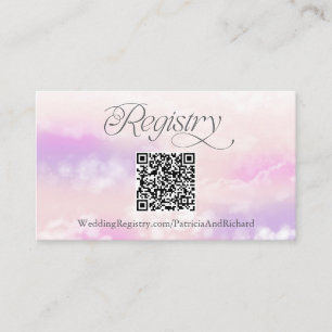Modern Cloud QR Code Registry Enclosure Card