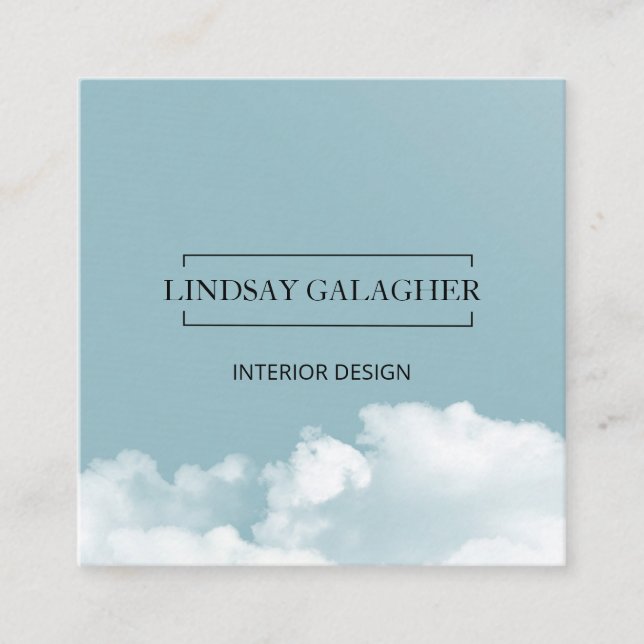 Modern clouds sky square business card (Front)