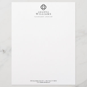 Modern Clover Logo Luxury Boutique Personalized Letterhead