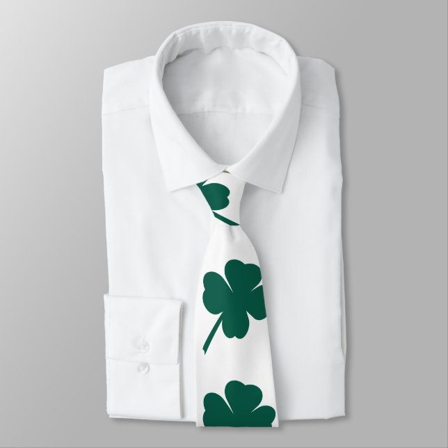 Modern Clover St Patricks Day  Tie (Tied)