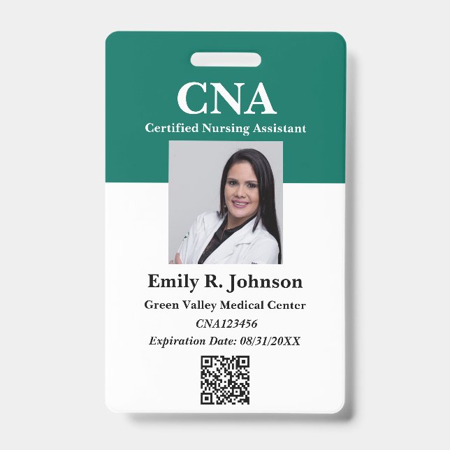 Modern CNA ID Badge (Front)