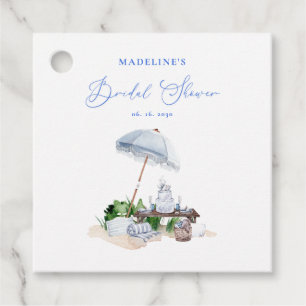 Modern Coastal Beach Picnic Bridal Shower Favour Tags